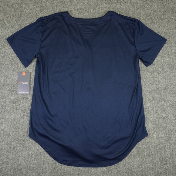 NEW Boston Red Sox V-Neck Baseball Jersey Womens Medium Navy Blue Button Shirt - Picture 8 of 9